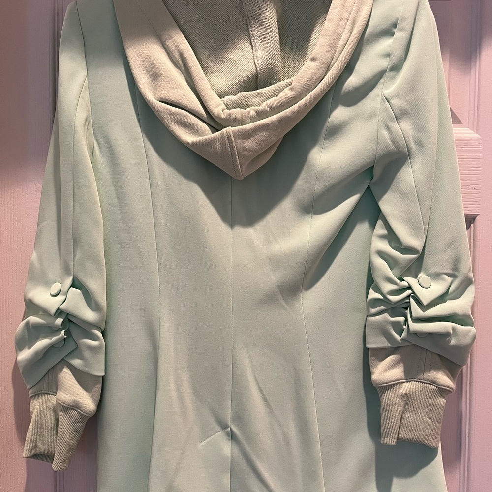 Cinq à Sept Mint Green Blazer with Hood